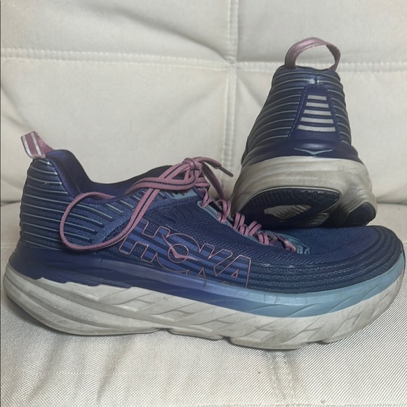 Hoka Shoes - Hoka Navy and Purple Athletic Shoes Size 8.5